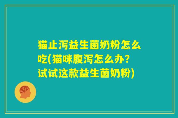 猫止泻益生菌奶粉怎么吃(猫咪腹泻怎么办？试试这款益生菌奶粉)