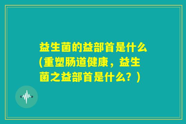 益生菌的益部首是什么(重塑肠道健康,益生菌之益部首是什么?) 益生菌的益部首是什么(重塑肠道健康,益生菌之益部首是什么?)