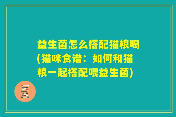 益生菌怎么搭配猫粮喝(猫咪食谱:如何和猫粮一起搭配喂益生菌) 益生菌怎么搭配猫粮喝(猫咪食谱:如何和猫粮一起搭配喂益生菌)