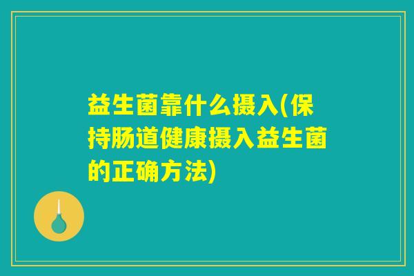 益生菌靠什么摄入(保持肠道健康摄入益生菌的正确方法)