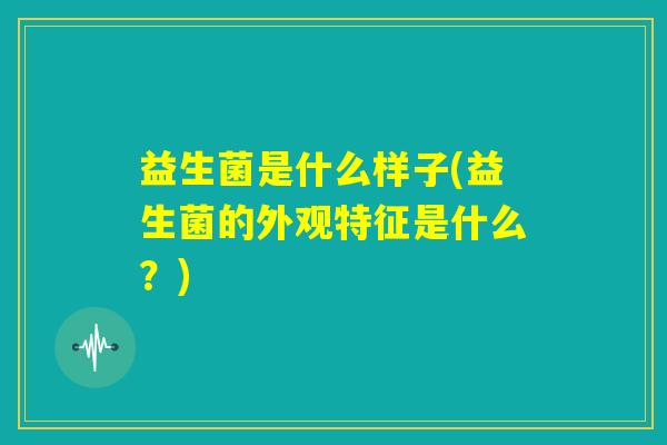 益生菌是什么样子(益生菌的外观特征是什么？)
