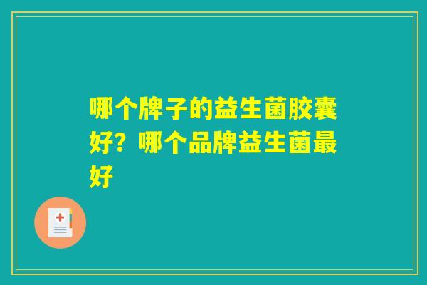 哪个牌子的益生菌胶囊好？哪个品牌益生菌最好