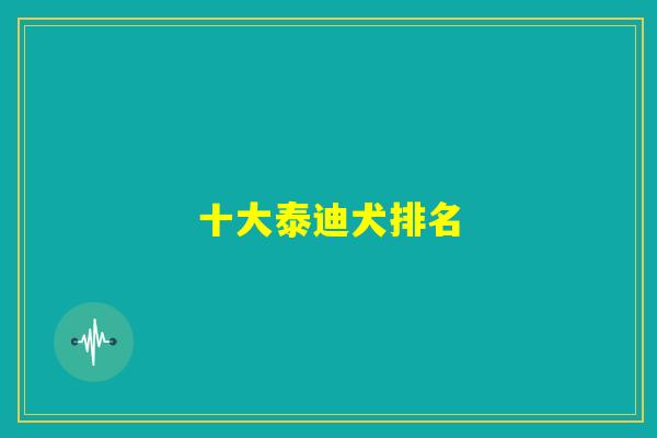 十大泰迪犬排名