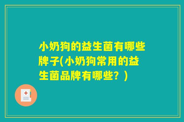 小奶狗的益生菌有哪些牌子(小奶狗常用的益生菌品牌有哪些?) 小奶狗的益生菌有哪些牌子(小奶狗常用的益生菌品牌有哪些?)