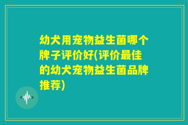 幼犬用宠物益生菌哪个牌子评价好(评价最佳的幼犬宠物益生菌品牌推荐)