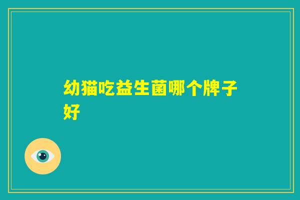 幼猫吃益生菌哪个牌子好