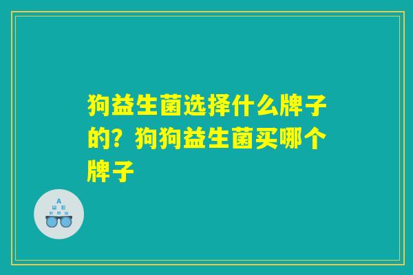 狗益生菌选择什么牌子的？狗狗益生菌买哪个牌子