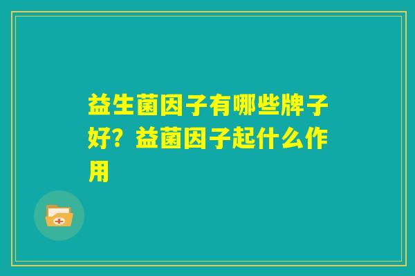 益生菌因子有哪些牌子好？益菌因子起什么作用