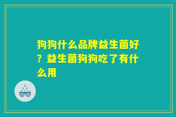 狗狗什么品牌益生菌好？益生菌狗狗吃了有什么用