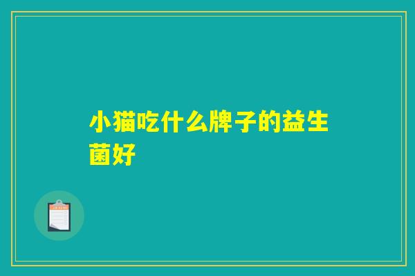 小猫吃什么牌子的益生菌好