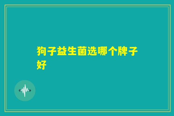狗子益生菌选哪个牌子好
