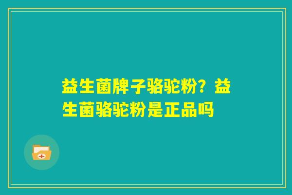 益生菌牌子骆驼粉？益生菌骆驼粉是正品吗