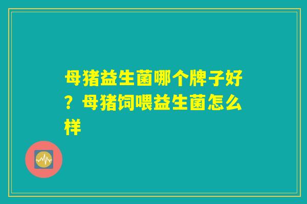 母猪益生菌哪个牌子好？母猪饲喂益生菌怎么样