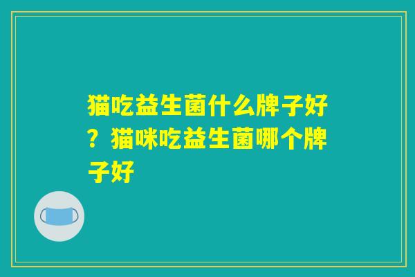 猫吃益生菌什么牌子好？猫咪吃益生菌哪个牌子好