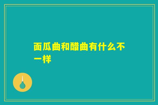 面瓜曲和醋曲有什么不一样