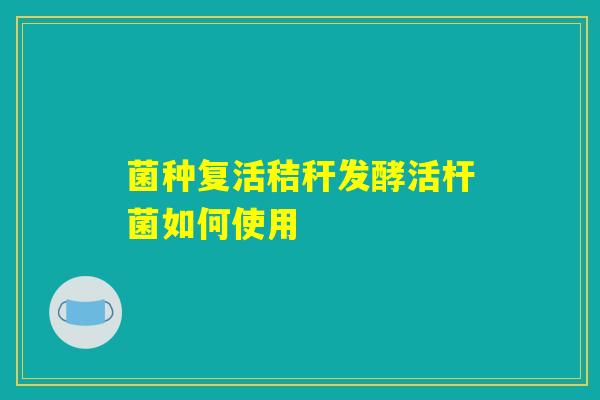 菌种复活秸秆发酵活杆菌如何使用