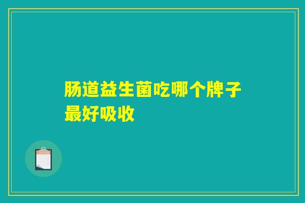 肠道益生菌吃哪个牌子最好吸收