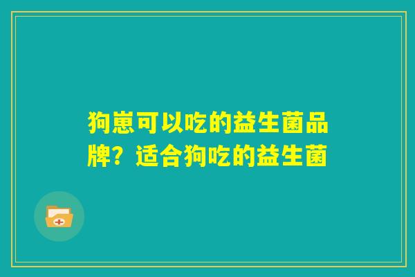 狗崽可以吃的益生菌品牌？适合狗吃的益生菌