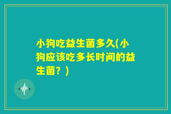 小狗吃益生菌多久(小狗应该吃多长时间的益生菌？)