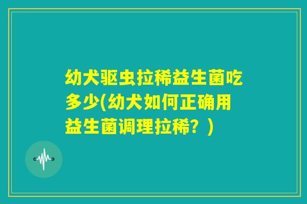幼犬驱虫拉稀益生菌吃多少(幼犬如何正确用益生菌调理拉稀？)