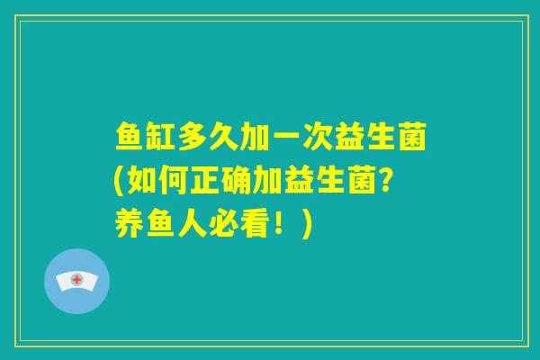 鱼缸多久加一次益生菌(如何正确加益生菌？养鱼人必看！)