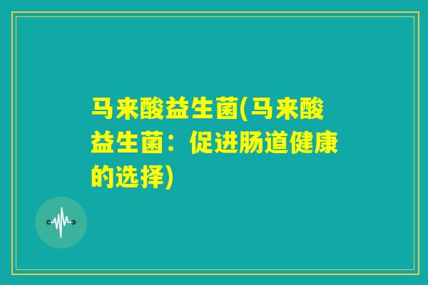 马来酸益生菌(马来酸益生菌：促进肠道健康的选择)