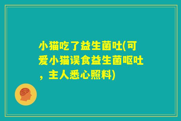 小猫吃了益生菌吐(可爱小猫误食益生菌呕吐，主人悉心照料)