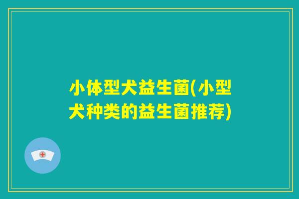 小体型犬益生菌(小型犬种类的益生菌推荐)