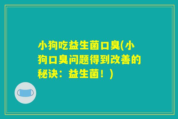 小狗吃益生菌口臭(小狗口臭问题得到改善的秘诀：益生菌！)