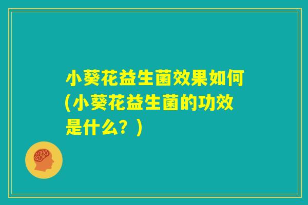 小葵花益生菌效果如何(小葵花益生菌的功效是什么？)