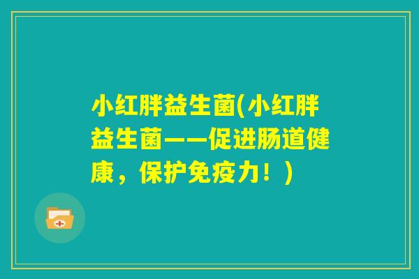 小红胖益生菌(小红胖益生菌——促进肠道健康，保护免疫力！)