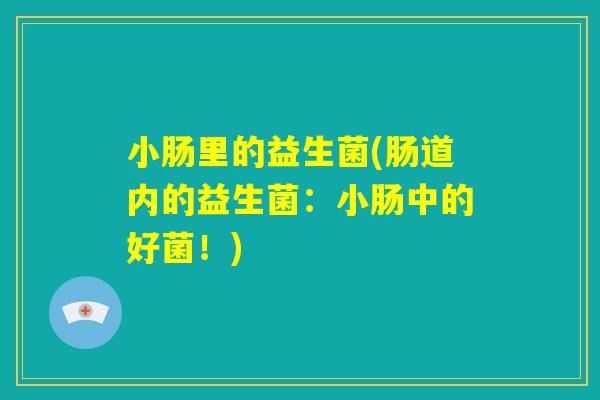 小肠里的益生菌(肠道内的益生菌：小肠中的好菌！)