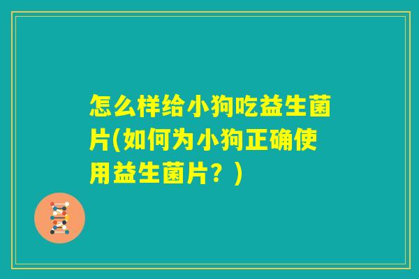 怎么样给小狗吃益生菌片(如何为小狗正确使用益生菌片？)