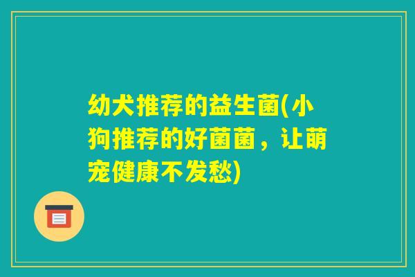 幼犬推荐的益生菌(小狗推荐的好菌菌,让萌宠健康不发愁) 幼犬推荐的益生菌(小狗推荐的好菌菌,让萌宠健康不发愁)