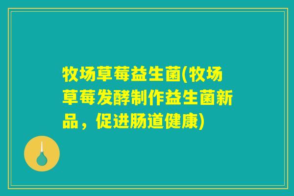 牧场草莓益生菌(牧场草莓发酵制作益生菌新品，促进肠道健康)