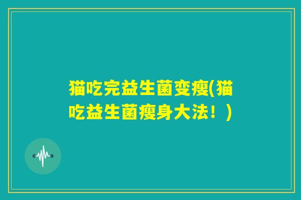 猫吃完益生菌变瘦(猫吃益生菌瘦身大法！)