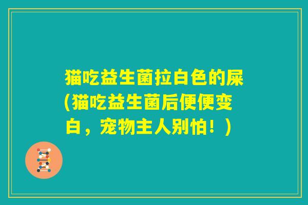 猫吃益生菌拉白色的屎(猫吃益生菌后便便变白，宠物主人别怕！)