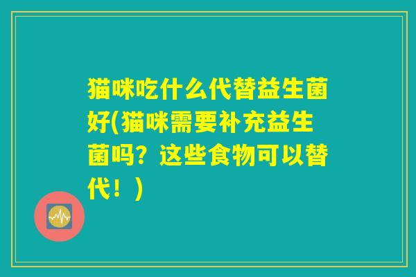 猫咪吃什么代替益生菌好(猫咪需要补充益生菌吗?这些食物可以替代!) 猫咪吃什么代替益生菌好(猫咪需要补充益生菌吗?这些食物可以替代!)