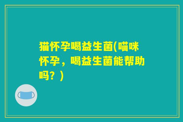 猫怀孕喝益生菌(喵咪怀孕，喝益生菌能帮助吗？)