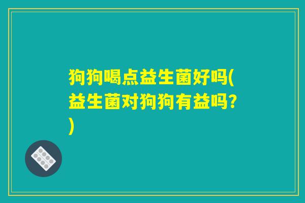 狗狗喝点益生菌好吗(益生菌对狗狗有益吗？)