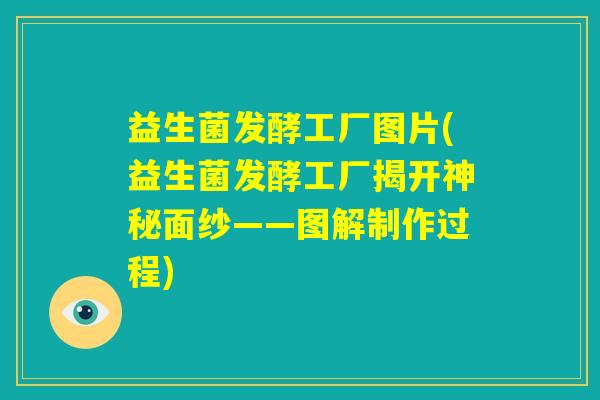 益生菌发酵工厂图片(益生菌发酵工厂揭开神秘面纱——图解制作过程)