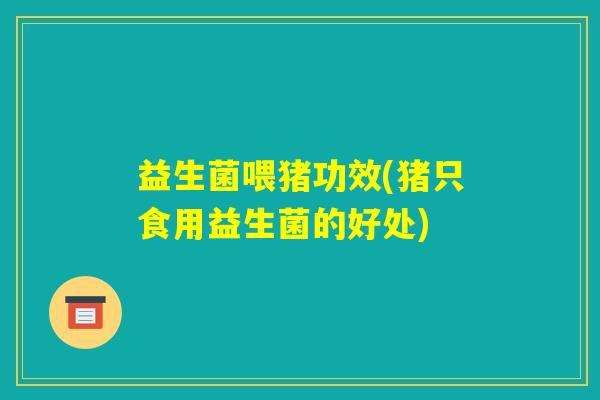 益生菌喂猪功效(猪只食用益生菌的好处)