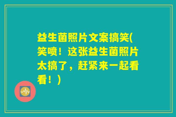 益生菌照片文案搞笑(笑喷！这张益生菌照片太搞了，赶紧来一起看看！)