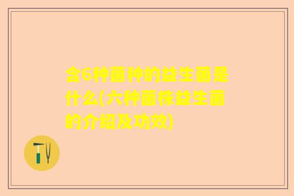 含6种菌种的益生菌是什么(六种菌株益生菌的介绍及功效)