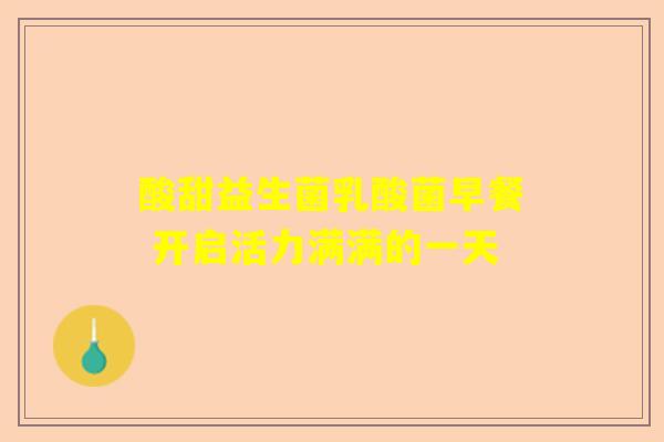 酸甜益生菌乳酸菌早餐 开启活力满满的一天