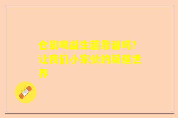 仓鼠喝益生菌靠谱吗？让我们小家伙的肠道世界