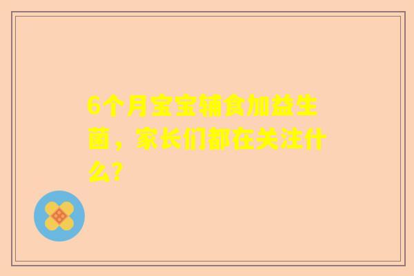 6个月宝宝辅食加益生菌，家长们都在关注什么？